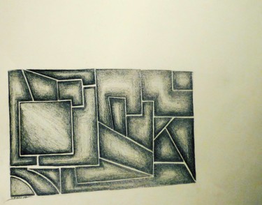 Drawing titled "abstract'#1" by Agnès Séauve, Original Artwork, Pencil