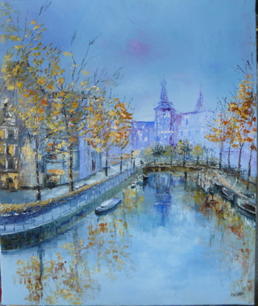 Painting titled "Amsterdam" by Agnès Tassara, Original Artwork, Oil