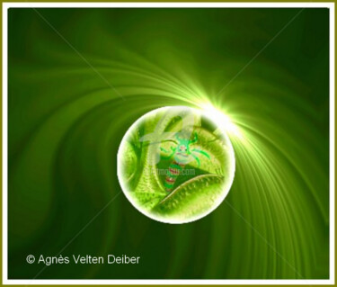 Картина под названием "Aqua Agnès Velten D…" - Agnès Velten Deiber, Подлинное произведение искусства, Цифровая живопись