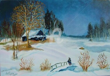 Peinture intitulée "Douce neige" par Agnès Velten Deiber, Œuvre d'art originale