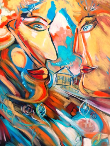Pintura titulada "You and me" por Agnés Barraud (AgnéS), Obra de arte original, Acrílico Montado en Bastidor de camilla de m…