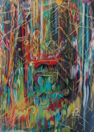 Hong Kong Painting titled "Hong Kong" by Agnés Barraud (AgnéS), Original Art, Acrylic Mounted on Stretcher frame