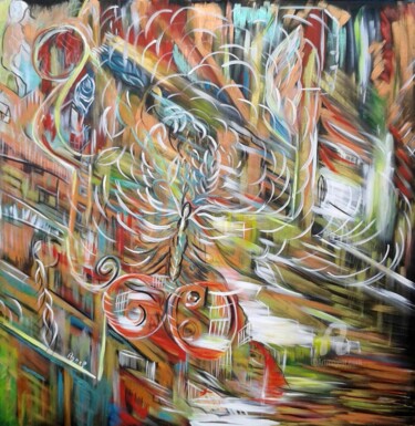 Malerei mit dem Titel "Energie" von Agnés Barraud (AgnéS), Original-Kunstwerk, Acryl Auf Keilrahmen aus Holz montiert