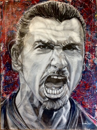 Painting titled "zlatan ibrahimović" by Agnesbens, Original Artwork, Acrylic