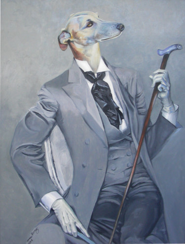 Peinture intitulée "M. le Comte" par Agnès Borg-Burglen, Œuvre d'art originale, Huile