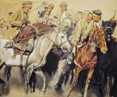 Bouzkhachi 3 Peinture intitulée "Bouzkhachi 3" par Agnès Borg-Burglen, Œuvre d'art originale, Huile Monté sur Châssis en bois