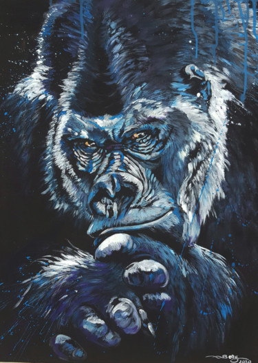 Картина под названием "Le gorille n° 7" - Agnès Borg-Burglen, Подлинное произведение искусства, Акрил