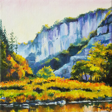 Painting titled "Balazuc Ardèche" by Agnès Borg-Burglen, Original Artwork, Oil