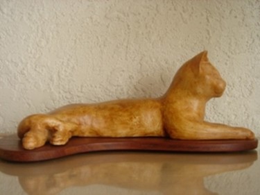 Skulptur mit dem Titel "chat" von Agnes Corre, Original-Kunstwerk