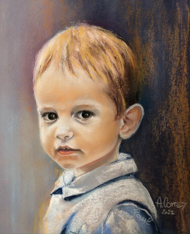 Drawing titled "PAUL" by Agnes Corre, Original Artwork, Pastel