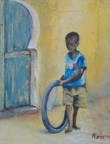 Painting titled "JEU D'ENFANT" by Agnes Corre, Original Artwork