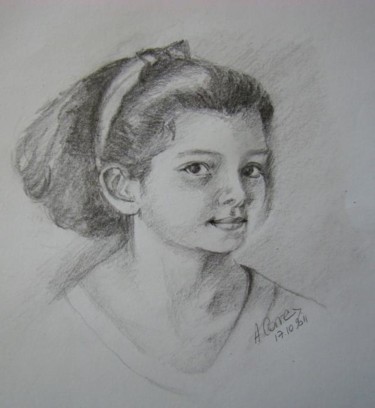 Drawing titled "Monfida" by Agnes Corre, Original Artwork, Pencil