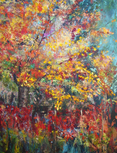 Peinture intitulée "Automne" par Agnes Corre, Œuvre d'art originale, Huile