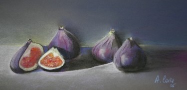 Drawing titled "figues" by Agnes Corre, Original Artwork, Pastel