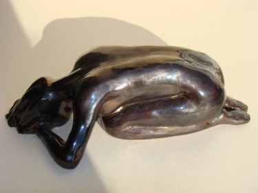 Sculpture intitulée "nu couché" par Agnes Corre, Œuvre d'art originale, Terre cuite