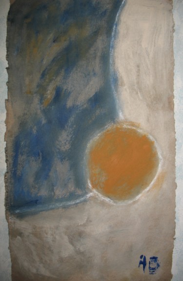 Malerei mit dem Titel "Apelsīns" von Agnese Brūvere-Alpe, Original-Kunstwerk, Acryl