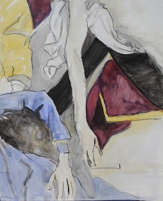 Pintura titulada "D'après Rogier Van…" por Agnès M, Obra de arte original, Oleo