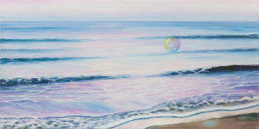 Malerei mit dem Titel "La bulle" von Agnès Vangell, Original-Kunstwerk, Öl