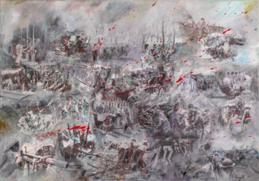 Ζωγραφική με τίτλο "14-18 Le chaos" από Agnès Vangell, Αυθεντικά έργα τέχνης, Ακρυλικό
