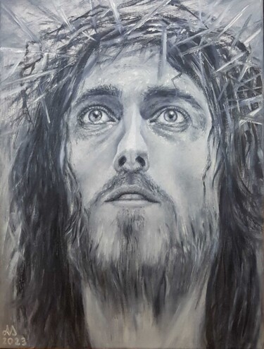 Painting titled "Jezus" by Agnieszka Anna Młyńczyk (AM Surma), Original Artwork, Oil