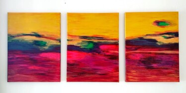Painting titled "Sunset" by Agnieszka Botor-Probierz, Original Artwork, Acrylic
