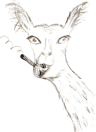 Drawing titled "Lux Funky Bit Smoky…" by Agnieszka Botor-Probierz, Original Artwork, Pencil