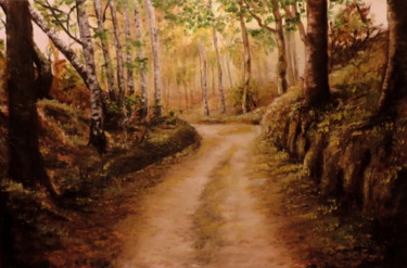 Painting titled "Ravine" by Agnieszka Janik, Original Artwork, Oil