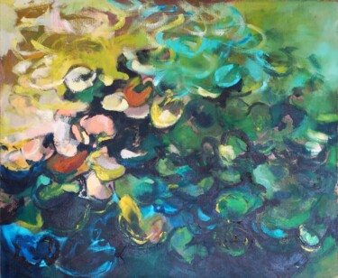 Malerei mit dem Titel "Nenufary" von Agnieszka Kowalczyk, Original-Kunstwerk, Öl