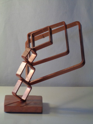 Sculpture titled "Tribus quadratis" by Agnieszka Rozek, Original Artwork, Metals