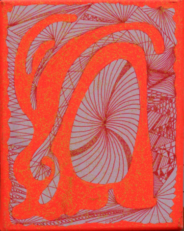 Drawing titled "N-PO6" by Agnieszka Rozek, Original Artwork, Pigments Mounted on Wood Stretcher frame