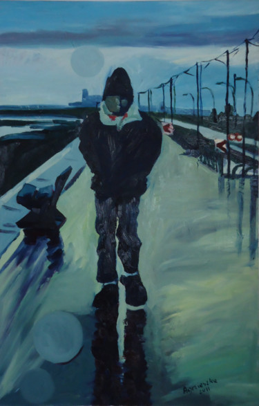 Painting titled "Isolement" by Agnieszka Rozek, Original Artwork, Oil