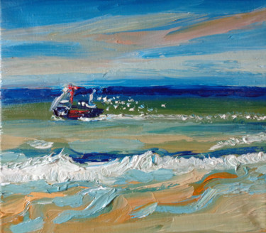 Peinture intitulée "Ostende" par Agnieszka Rozek, Œuvre d'art originale, Huile