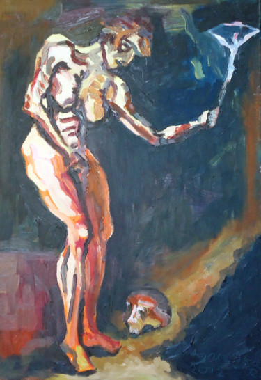 Peinture intitulée "Marche vers la mort" par Agnieszka Rozek, Œuvre d'art originale, Huile