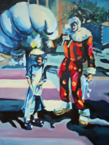 Peinture intitulée "Carnaval de Binche" par Agnieszka Rozek, Œuvre d'art originale, Huile