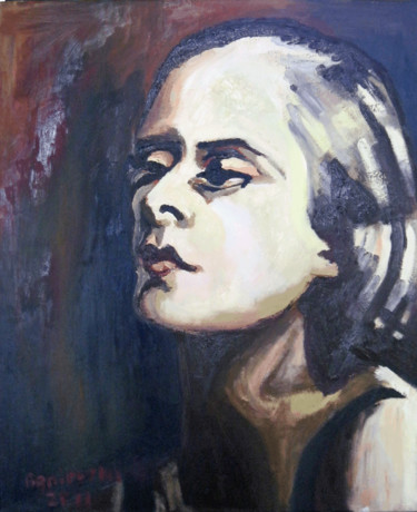 Peinture intitulée "Tamara Lempicki" par Agnieszka Rozek, Œuvre d'art originale, Huile