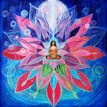 Painting titled "Mandala for Inner C…" by Agnieszka Szalabska, Original Artwork, Acrylic