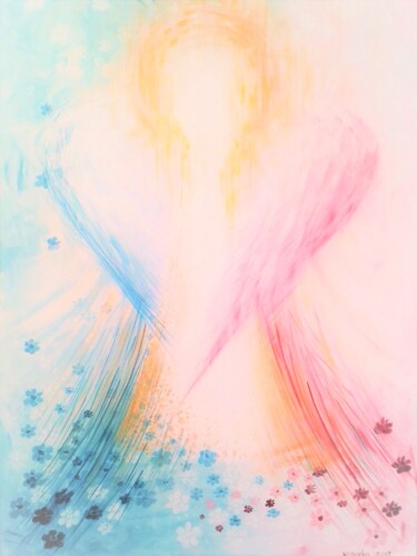 Painting titled "Loving Angel" by Agnieszka Wójcicka, Original Artwork, Acrylic