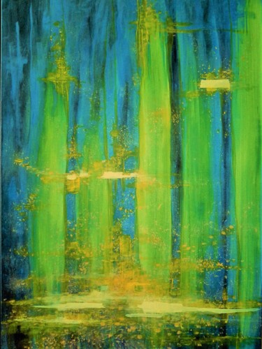 Pittura intitolato "Light in the forest" da Agnieszka Wójcicka, Opera d'arte originale, Acrilico