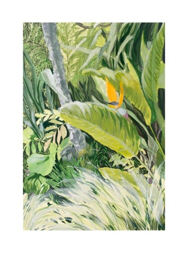 Painting titled "Le bananier dans un…" by Agnieszka Zuchowska, Original Artwork, Gouache