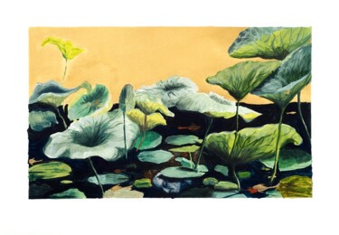绘画 标题为“Les nénuphars” 由Agnieszka Zuchowska, 原创艺术品, 水粉
