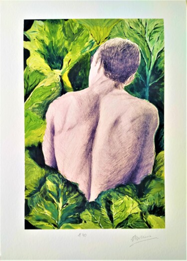Картина под названием "L'homme ressurgissa…" - Agnieszka Zuchowska, Подлинное произведение искусства, Гуашь