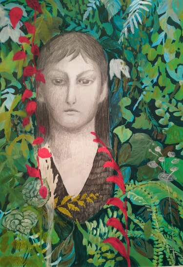Malarstwo zatytułowany „Alice au pays de me…” autorstwa Agnieszka Zuchowska, Oryginalna praca, Gwasz