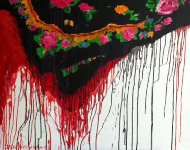 Peinture intitulée "Bloody roses." par Agnieszka Zuchowska, Œuvre d'art originale, Acrylique