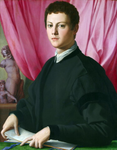 Ζωγραφική με τίτλο "Portrait d'un jeune…" από Agnolo Bronzino, Αυθεντικά έργα τέχνης, Λάδι