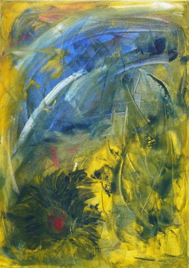 Peinture intitulée "Abstraction végétal…" par Sophie Agogué, Œuvre d'art originale, Acrylique