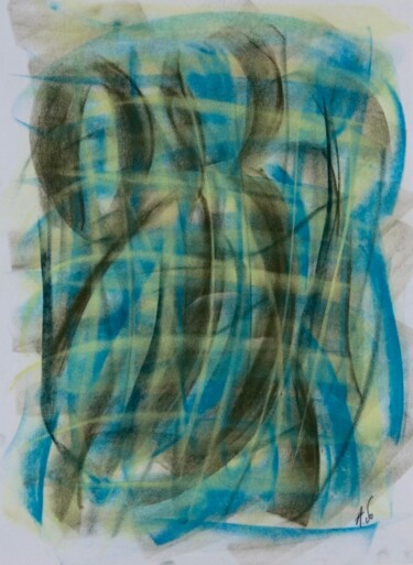 Рисунок под названием "mouvement végétal" - Sophie Agogué, Подлинное произведение искусства, Пастель