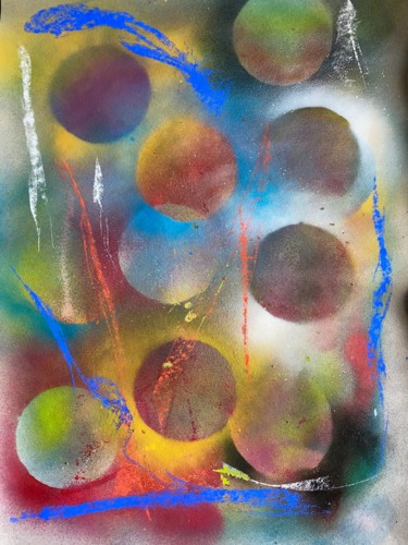 Картина под названием "L'instant" - Sophie Agogué, Подлинное произведение искусства, Рисунок распылителем краски