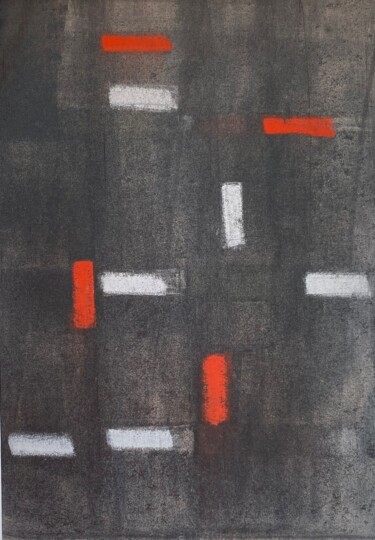 Dessin intitulée "rouge et noir" par Sophie Agogué, Œuvre d'art originale, Pastel