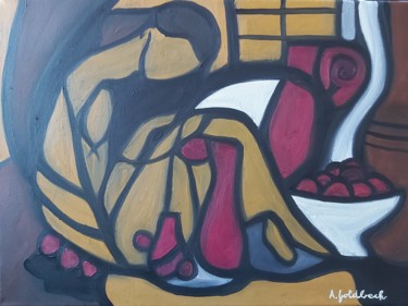 Malerei mit dem Titel "Die Frau" von Aleksandar Goldbeck, Original-Kunstwerk, Öl