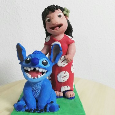 Escultura titulada "Lilo y Stitch" por Agustin Gomez Fuentes, Obra de arte original, Plástico